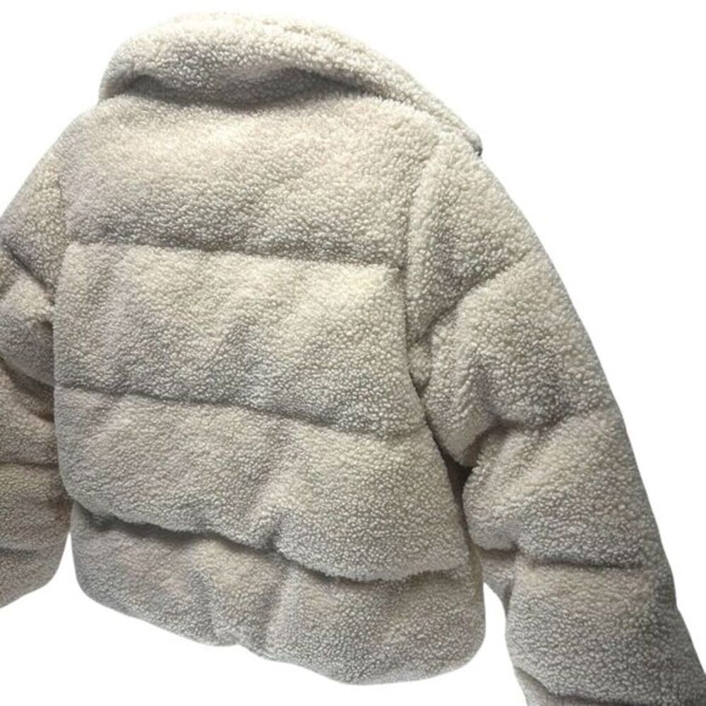 Varley Neutral Cream Sherpa Puffer Coat - Picture 13 of 16